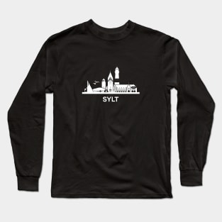 Skyline of island Sylt, North Sea, Germany Long Sleeve T-Shirt